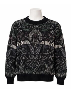 Size L Michael Gerald Mens Vintage Grandpa Sweater Patterned Knit Crewneck Retro